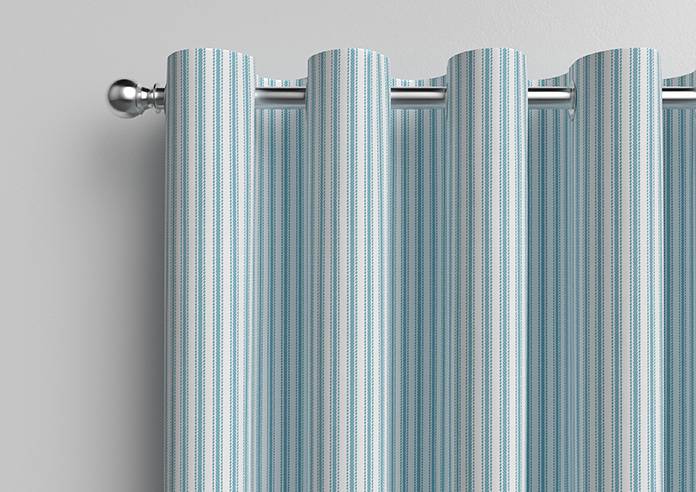 Lace Stripes, Electric Blue - Made to Measure Curtains - Image 12